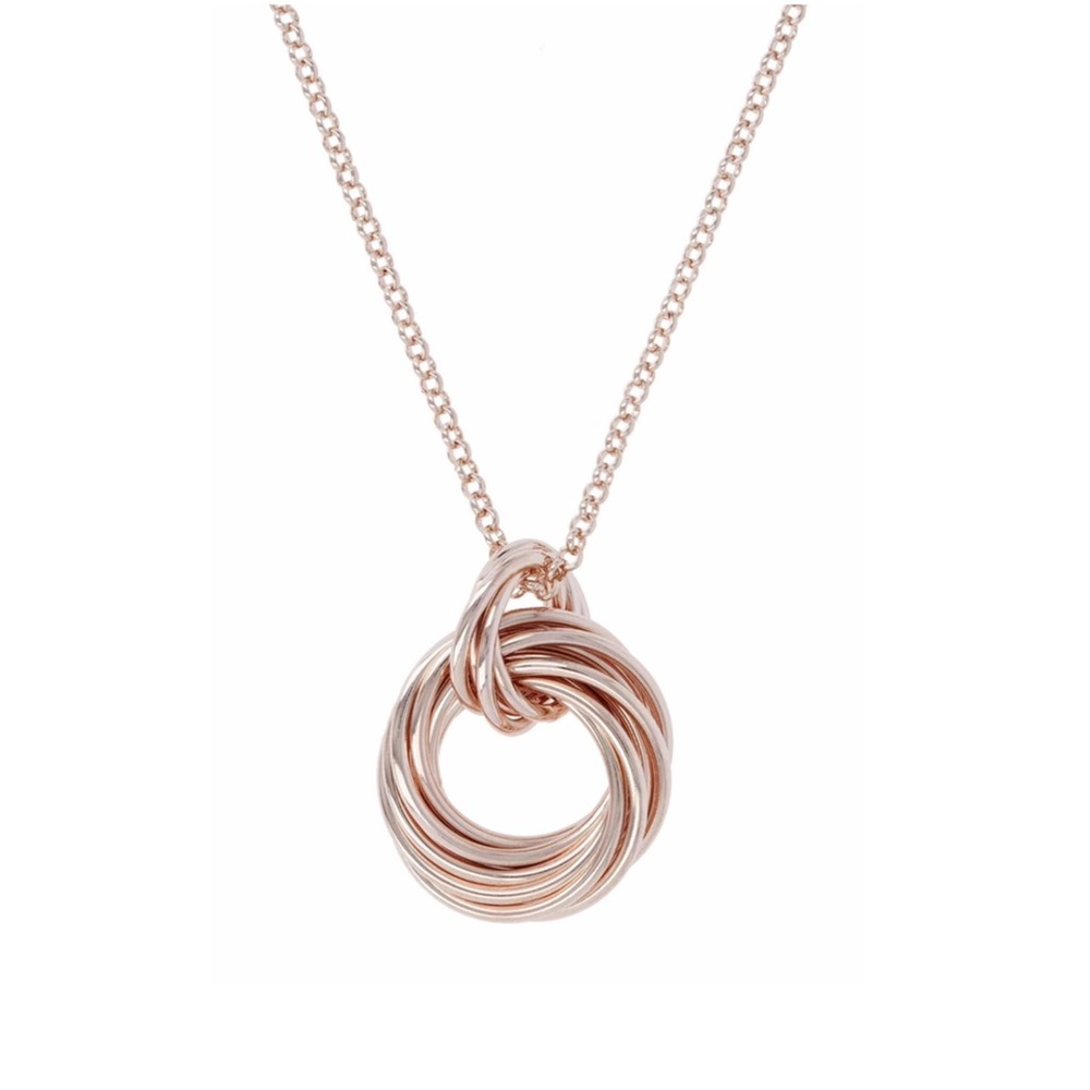 18kt Rose Gold Multi Circle Pendant Necklace